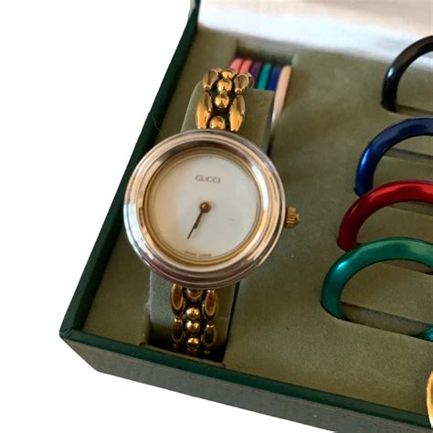 gucci vintage bezel ladies watch|gucci vintage watch changeable bezel.